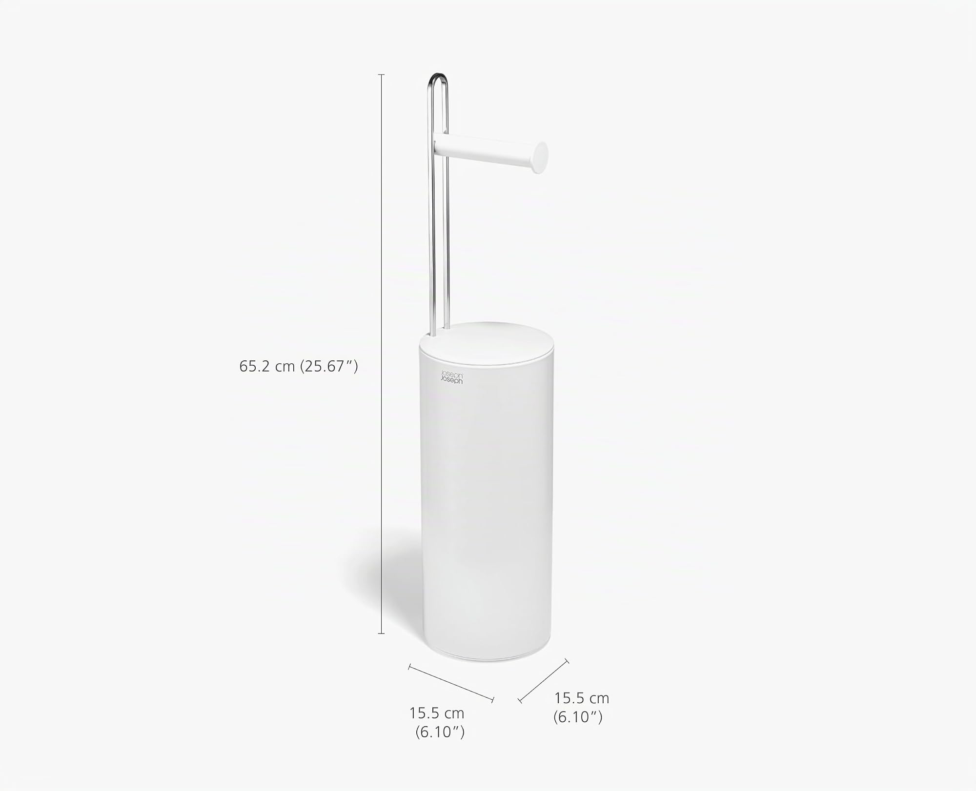 Joseph Joseph EasyStore Porte-Papier Toilette sur Pied, avec Rangement Dissimulé pour 3 Rouleaux, Blanc