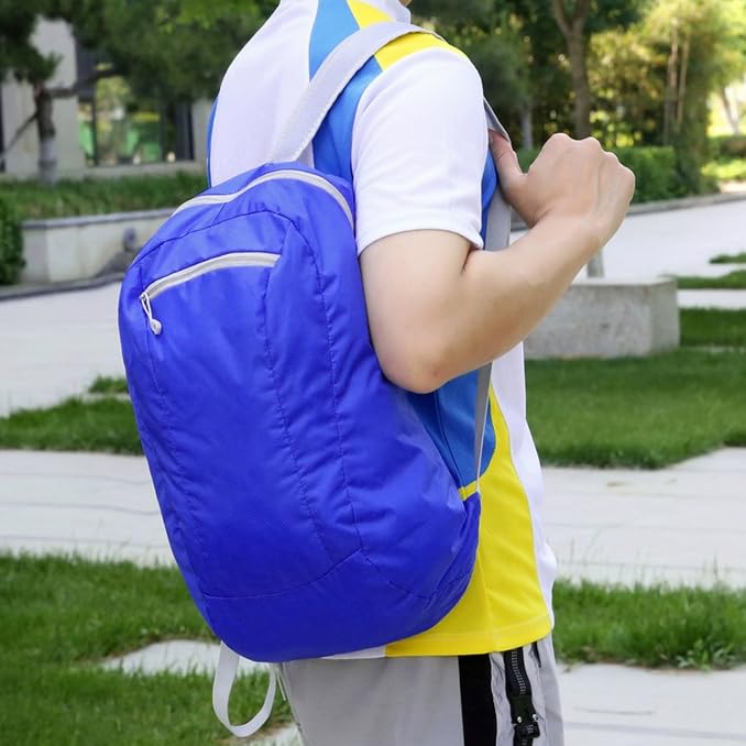 Mochila plegable ligera para senderismo y ciclismo gris miniatura 7