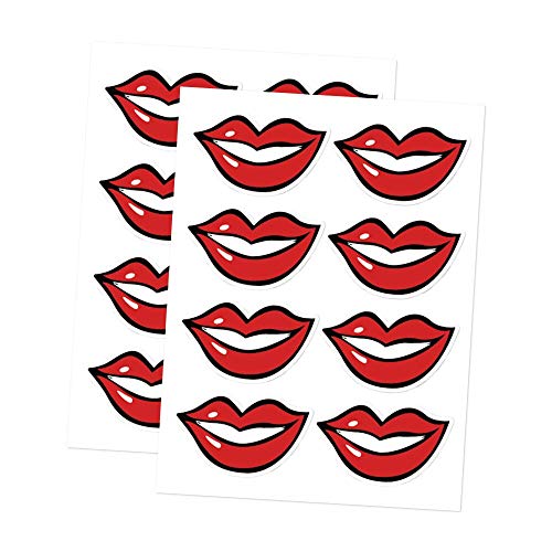10Pcs Smile Lip Stickers - 80 Lip Stickers for Kids and Adults, Stickers for Birthday Decal Decorations Party Favors Party Supplies