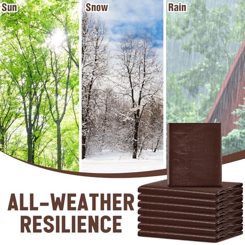 Image of 8 Pack 6 x 8 ft Brown Tarps Heavy Duty 5.5 Mil Waterproof Durable, Water Resistant, Rip & Tear Proof, Reinforced Edges, Multipurpose Firewood, Farm, Camping, Roof, Boat & Emergency Shelter