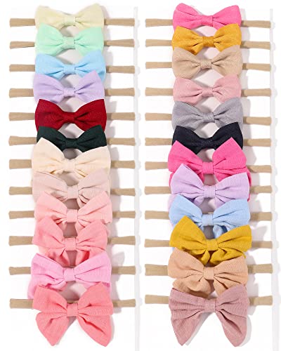 doboi 24 diademas elásticas de nailon suave para bebés y niñas, accesorios para el cabello para recién nacidos, bebés y niños pequeños Cover
