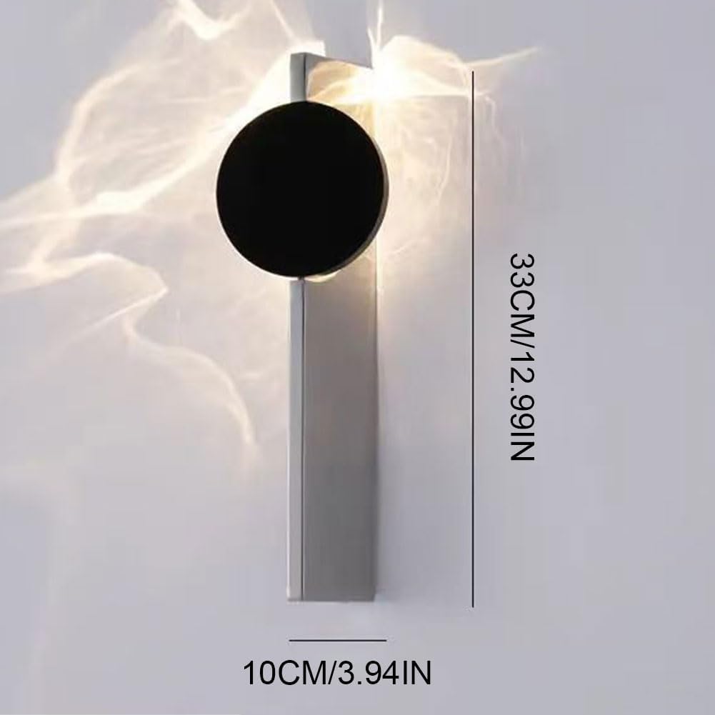 LED Wave Wandleuchte Drehbar Silber Innen Wandlampe Wasserwellen Rund Schwarz Wohnzimmerlampe Dimmbar 3 Farbmodi 3000K/4500K/6000K Wandbeleuchtung Chrome Modern 2 Flammig Lampe Wand,A