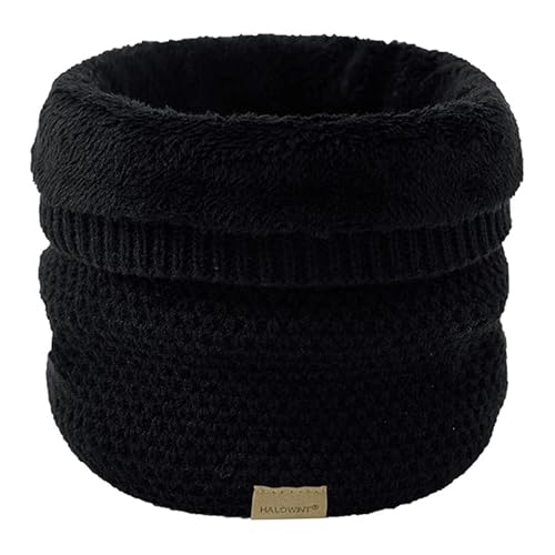 JFAN Écharpe Tricotée En Croix Douce Doublée Écharpe Chaude Coupe-vent D'hiver(noir,Taille unique) Cover