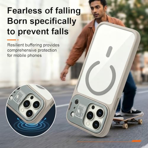 Image of ZORBES Case Cover for iPhone 17 Pro Max with Foldable Camera Stand Grey