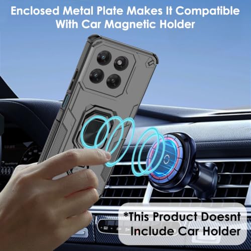 Image of TheGiftKart Tough Armor Bumper Back Case Cover for Motorola Moto G Max 5G | Ring Holder & Kickstand in-Built | 360 Degree Protection Back Case Cover for Motorola G Max 5G (PC & TPU, Black)