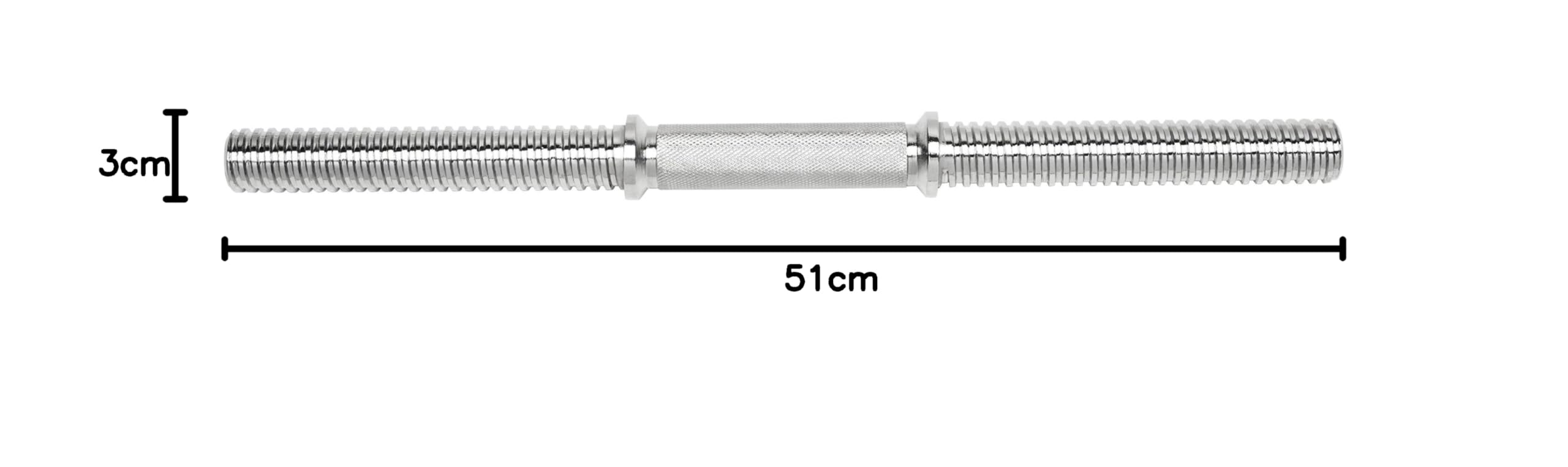 Bad Company Chrom Kurzhantelstange mit Gewinde-Auflageflächen inkl. Sternverschlüssen 30/31 mm I Kurzhanteln in 35/40/45 und 51 cm einzeln oder als 2er-Set I Max. Gewichtsbelastung von bis zu 80 kg