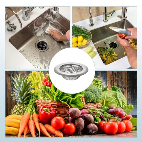 uxcell 2 piezas colador de acero inoxidable para fregadero de cocina miniatura 7