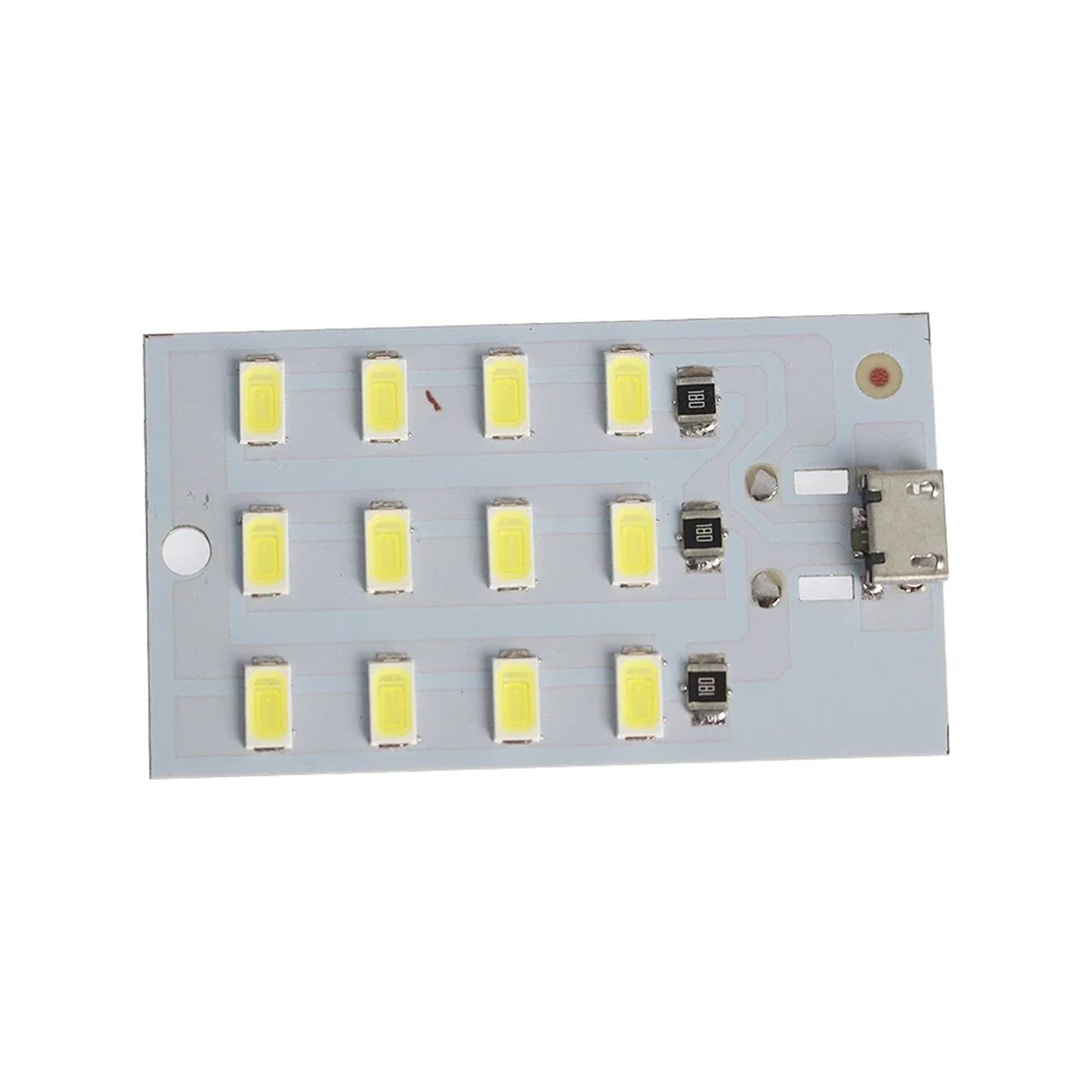 Panneau d'éclairage LED 5730 SMD veilleuse micro USB 12LED blanche