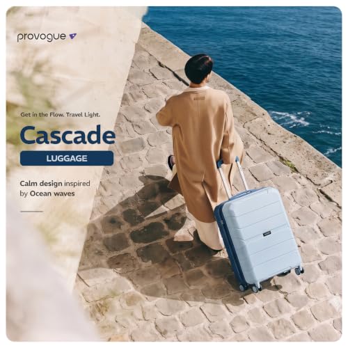 Image of Provogue Cascade Hard-Sided PP Trolley Bag Set of 2 | Expandable Space with 8 Wheels Trolley Bags for Travel | Lightweight with Combination Lock | 5 Year Warranty (Sky Blue /Ceylon Blue)