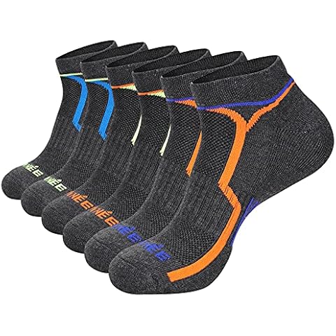 JOYNÉE Mens Ankle Low Cut Athletic Socks for Sport Comfort Cushion Sock 6 Pack,Black,Sock Size 10-13, Grey(6 Pairs), Sock Size 10-13/Shoe Size 6-12 Cover