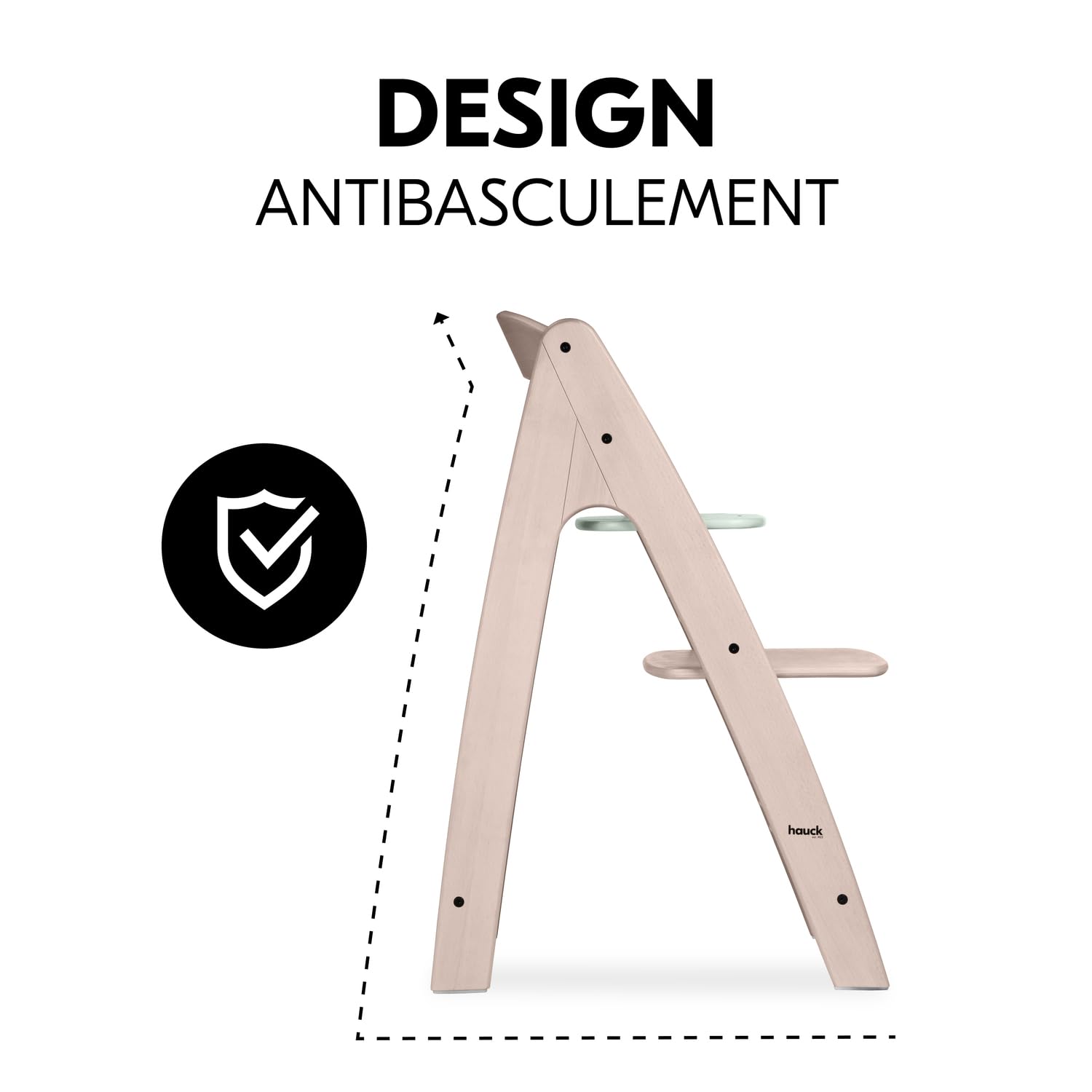 hauck Chaise Haute Bébé Évolutive Arketa jusqu'à 130 kg, Whitewashed Mint | Avec plateau de jeu (jeux non inclus), assise et repose-pieds réglables sur 13 positions, harnais 5 points, dès 6 mois