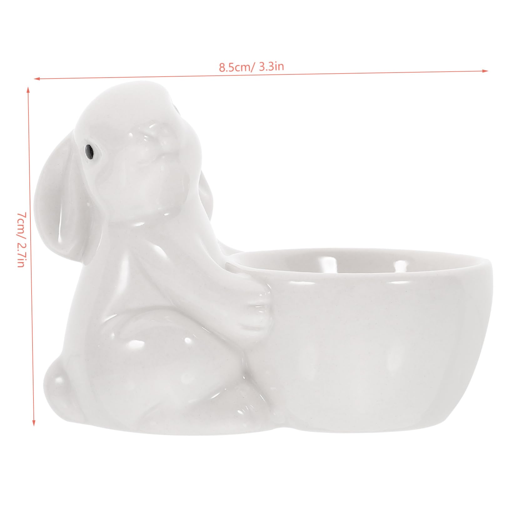 OUNONA Ceramic Egg Cup Decorative Rabbit Holder Adorable Stand for Eggs and Items Multi Functional European Design Ceramic Material for Kitchen Decor and Collectibles