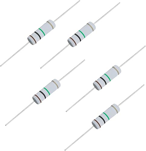 Aopin Resistencia de película de óxido de metal de 1M Ohm,  5% de tolerancia de alta precisión 5 vatios para circuito electrónico, resistencia