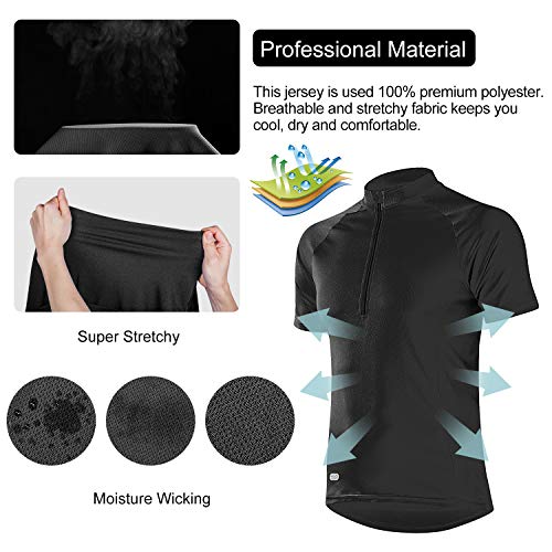 Inbike IM8130BLACK4 Cycling Jersey Men, Short Sleeve Shirt Bike Accessories Running Tops Bike Biking Shirt Black X-Large thumb #1