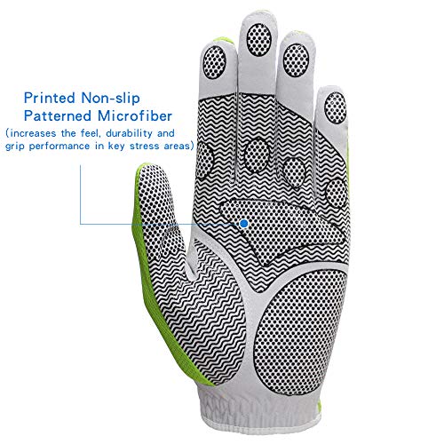 Efunist Menâ€S Golf Glove 2 Pack Left Hand Hot Wet Weather No Sweat Non-Slip Fit Size Small Medium Large Xl (Worn On Left Hand(Right-Handed Golfer), 22=Small) #TOP3