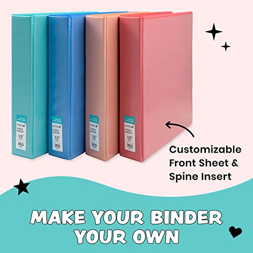 Yoobi 1 1/2 Inch Binder Set – 3-Ring Binders With 2 Pockets – Perfect For School Or Office – Holds Up To 375 Sheets – 4 Pack – Solid Multicolor Variety #TOP3