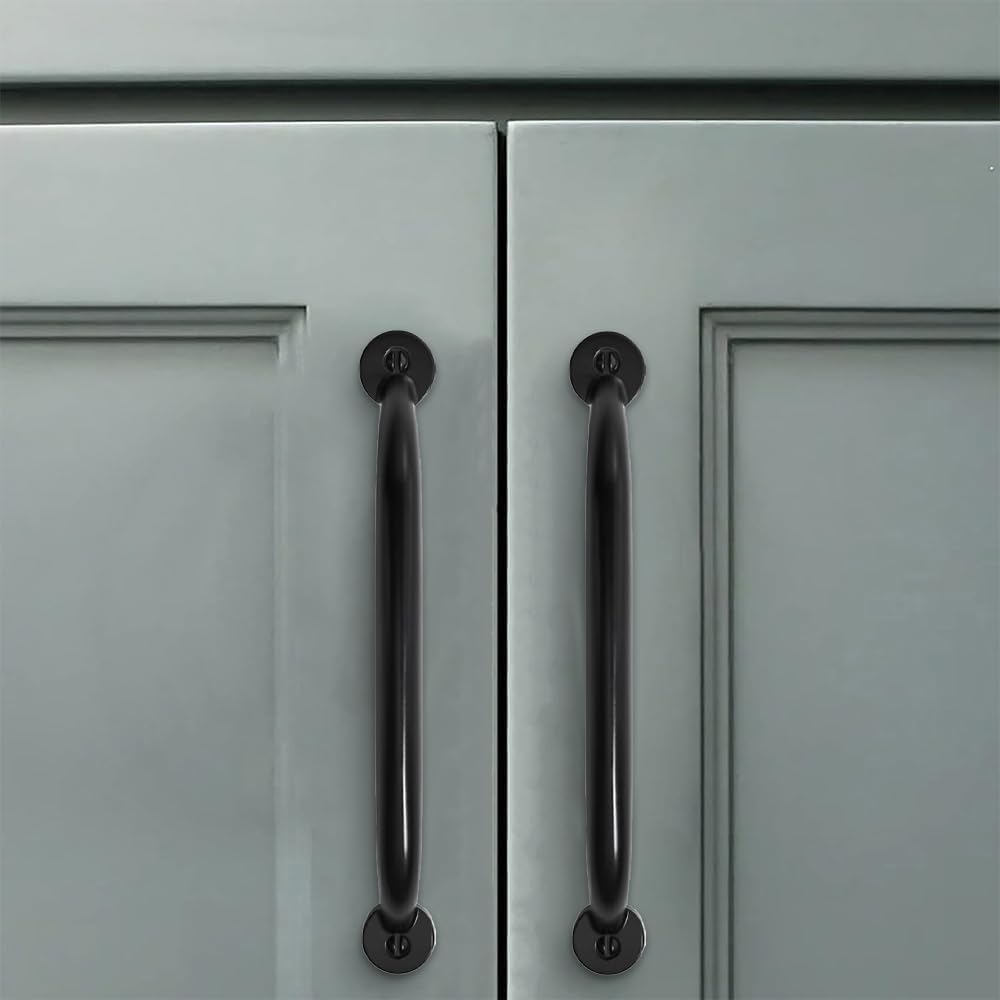 10 Pack 3-1/2 inch Hole Center Matte Black Cabinet Pulls - Heavy Duty Solid Drawer Hardware Handles Kitchen Vanity Bathroom Handles