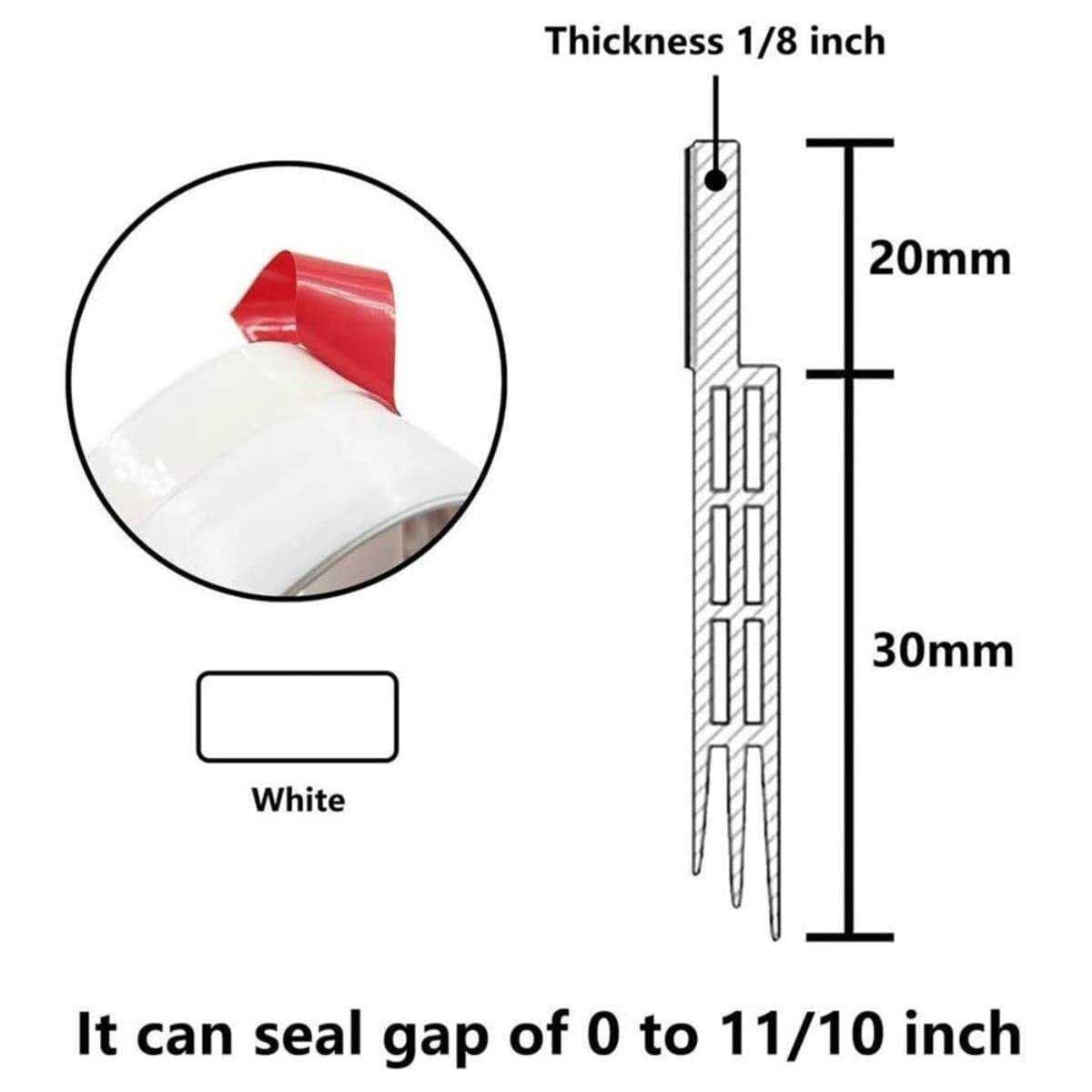 Striscia Di Tenuta Inferiore Universale Per Porta - Autoadesiva - Foto 5