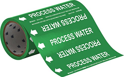 Marqueurs de tuyau Process Water Brady 41568 en vinyle vert et blanc