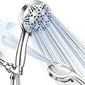 NHOWIN Shower Heads with Handheld Spray Combo Anti-clogging 10 Functions Shower Heads High Pressure Power Spray to Clean Corner Tub & Pets, Stainless Steel Hose Adjustable Bracket Shower with handheld