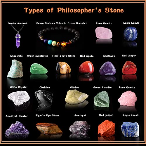 Purpledi Chakra-Stein-Set, Kristalle Heilsteine Set, 21PCS Chakra Steine Set, Edelsteine Set, Heilkristalle, für Kristalltherapie, Meditation, Edelsteine Heilsteine, Healing Crystals (A)
