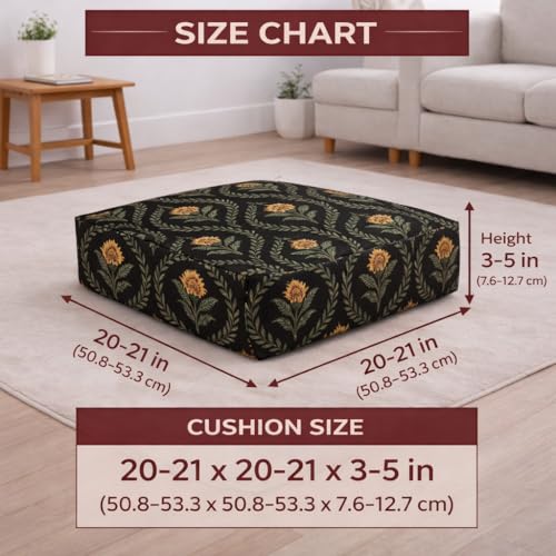 Image of STITCHNEST 'Contour Fit Series' Stretchable Printed Wooden Sofa Cover (Pack of 4) - Elastic Wooden Chair Cover | Wooden Sofa Seat Cover | Size - 20-21 x 20-21 x 3-5 in