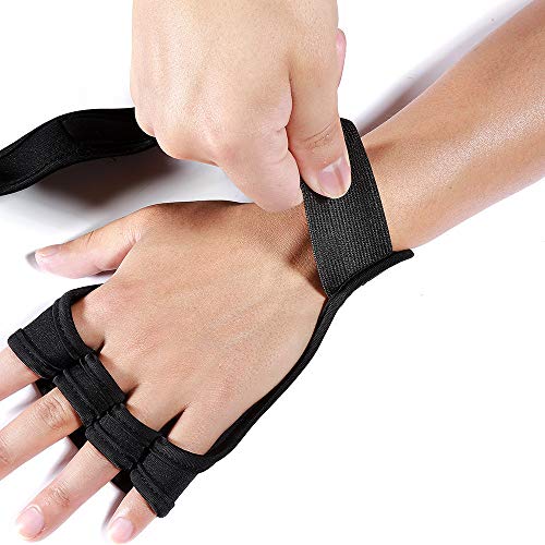 La moitié des doigts portent des gants de vélo à boucle de sangle Gymnase en salle Sports Fitness Haltérophilie Gants de cyclisme antidérapants sans doigts Gants anti-transpiration Finger (Noir) Cover