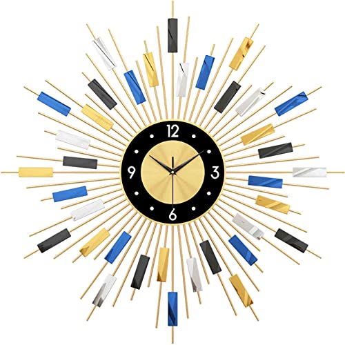 Horloge murale silencieuse 70 cm sans tic-tac en métal moderne