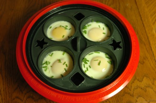 Microhearth 1.5-Quart Nonstick 4-Piece Everyday Pan Set For Microwave Cooking, Red #TOP5