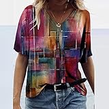 🌸🌸 Damen Bluse V Ausschnitt mit Spitzen Schick Tunika Mit Laternenärmel Langarmshirt Elegant Hemd Dame Oberteile Blusen Tops T-Shirt Damen Sommer Oberteile V-Ausschnitt Baum Tier Drucken Kurzarm Tee Tops Casual Rundhals Shirt Hemd Bluse für Frauen Teenager Mädchen Damen Pullover Sweatshirt Elegant Gitter Drucken Revers V-Ausschnitt Kurzarm Tops Frühling Herbst Winter Sommer Langarmshirt Pulli Shirts Bluse Mit Reißverschluss