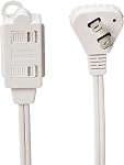 Amazon Basics Indoor 2 Prong Extension Power Cord Strip - Flat Plug, 6 Foot, Pack of 2, White