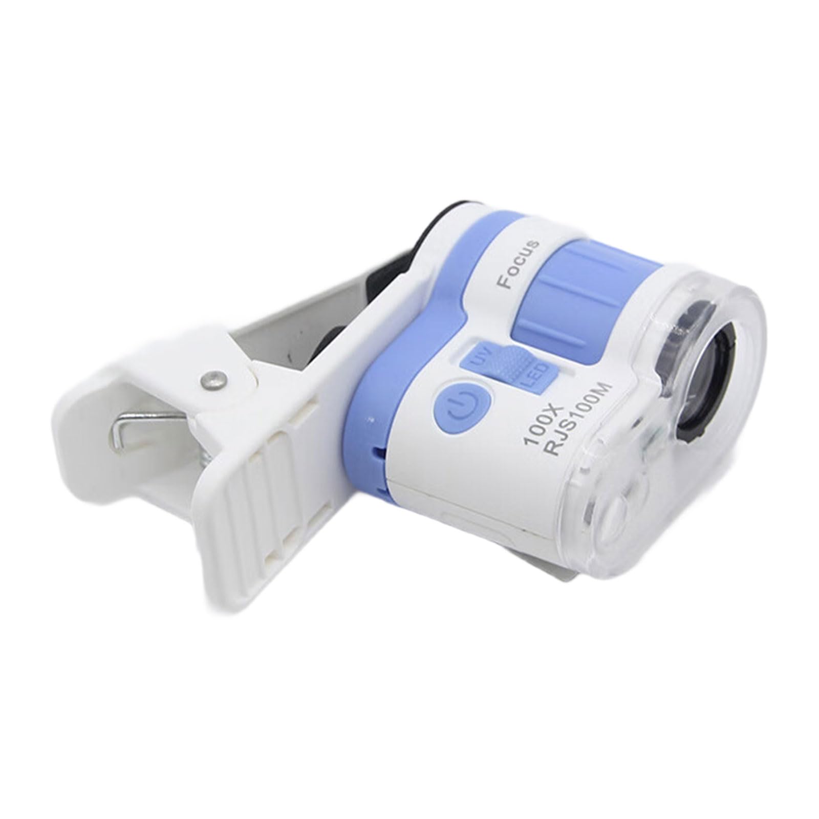 Zepfjhe Blue Advanced 100X Device Featuring White Double Light Phone Clip Integration For Academic Commercial Applications Led Light Double Source Microscope