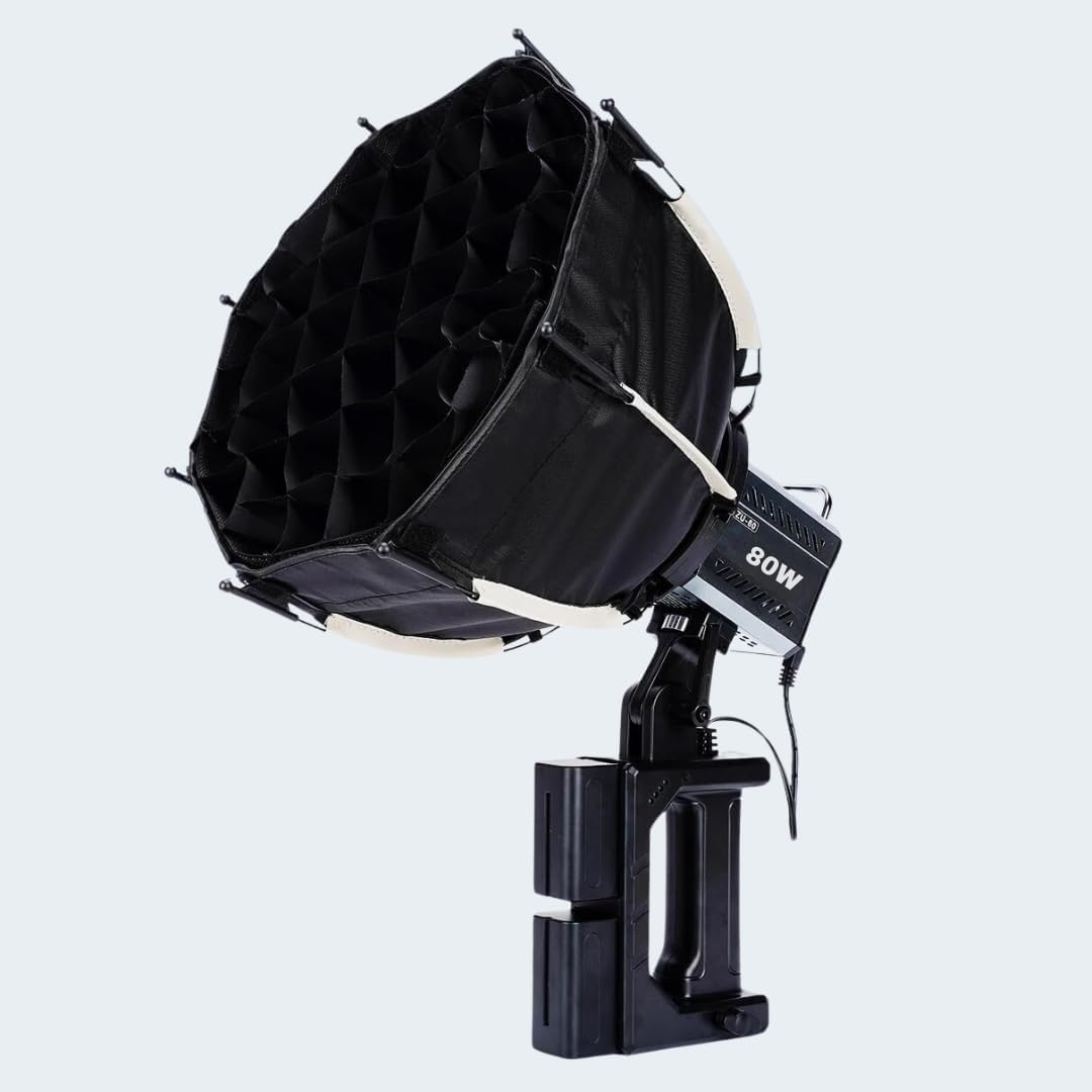 GIFTMAX ZU-80 80W COB Video Studio Light, Mini Soft CRI95+, Bi-Colour, LED Studio Light for Camera Video, 360 Degree Rotation Remote Control (80W COB Light Combo)