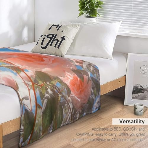 Manta de franela suave con flores manta ligera para cama y sofá 7