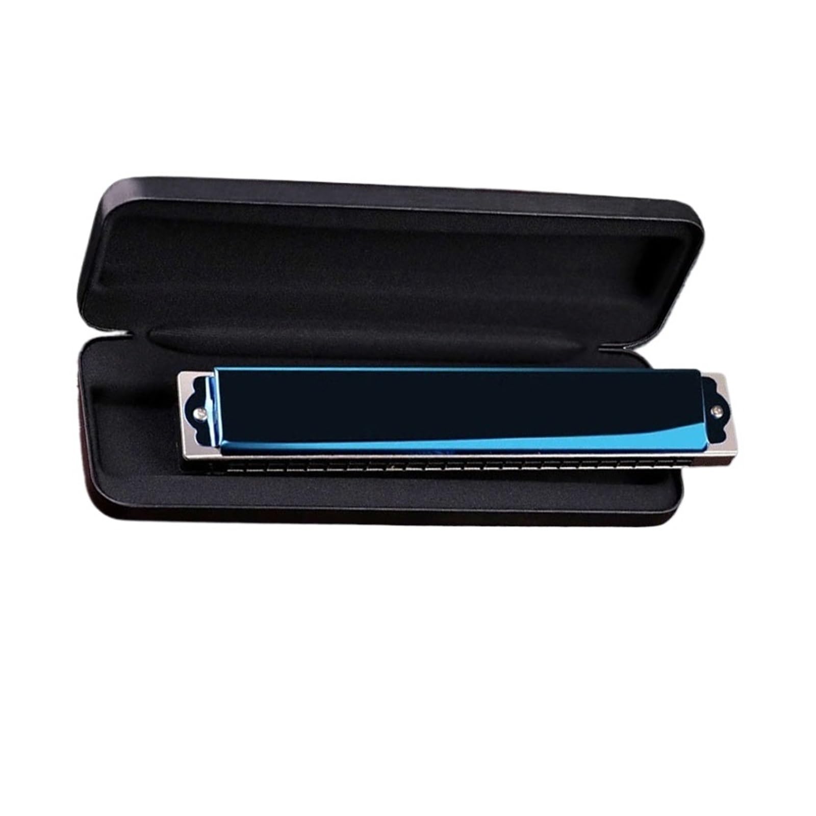 Armonica A Bocca Polifonica A 24 Fori Tonalità Do Argento Bk armonica Strumento Professionale(24 C blue)