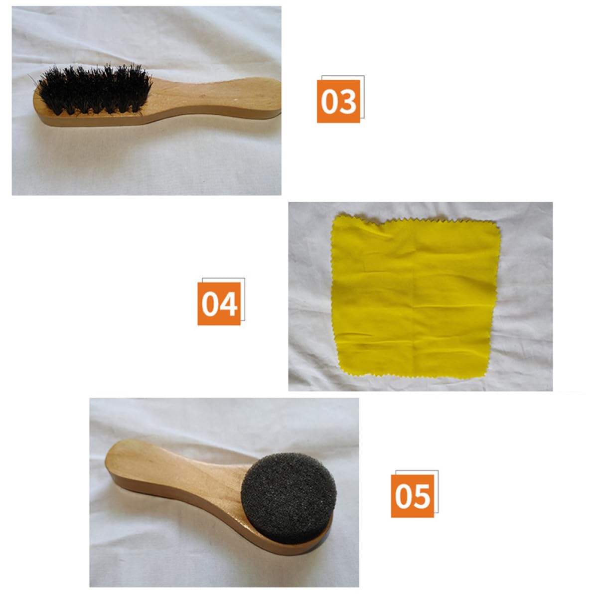 HOMSFOU Spazzole per Scarpe con Design Creativo e Pratico Set 8 per la Pulizia e Lucidatura di Scarpe e Stivali in Crine di e Feltro, Kit Portatile e Leggero