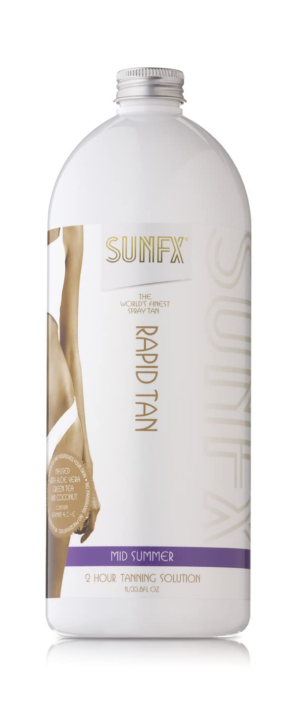 SunFXRapid - All Natural Spray Tanning Solution(1L/33.8 fl oz, MID SUMMER)