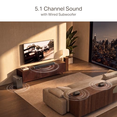 Image of boAt Aavante Bar Prime B300 with Subwoofer and Dual Rear Speakers, 300W RMS Output, 5.1 Channel, Multi-Connectivity, EQ Modes, & BT v5.3 Soundbar with Powerful Signature Sound (Charcoal Black)