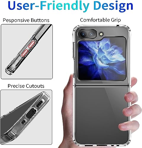 Image of for Samsung Galaxy Z Flip 5,Samsung Galaxy Z Flip 5 Phone Case Clear Transparent TPU Shock-Absorption Flexible Cell Phone Cover for Samsung Galaxy Z Flip 5 - Transparent