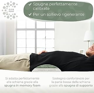WELL B4 Cuscino Lombare ergonomico, supporto lombare per letto e divano per sostenere la schiena bassa da sdraiati, cuscino supporto lombare per lordosi, Lumbar support pillow, cuscino schienale