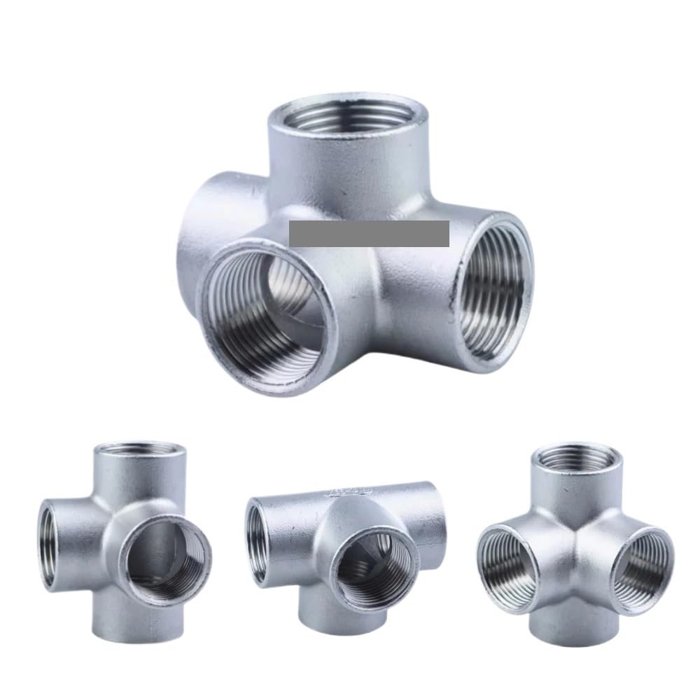 1PC 1-1/2" BSPT Femmina 3 Vie Angolo Croce Raccordo for Tubo in Acciaio Inox 304 Acqua Gas