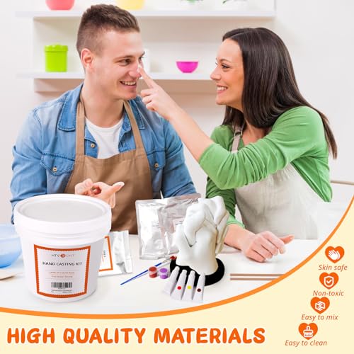 Htvront SG-FM-00001 Hand Casting Kit Couples - Plaster Hand Mold Casting Kit With Practice Kit, Gifts For Women & Men Sculpture Hand Molding Kit thumb #2