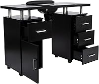 Vista 3 de DERMALOGIC Mesa de manicura Glass Glow Black II Salon Nail Table Salon Muebles y equipos, versión ligera