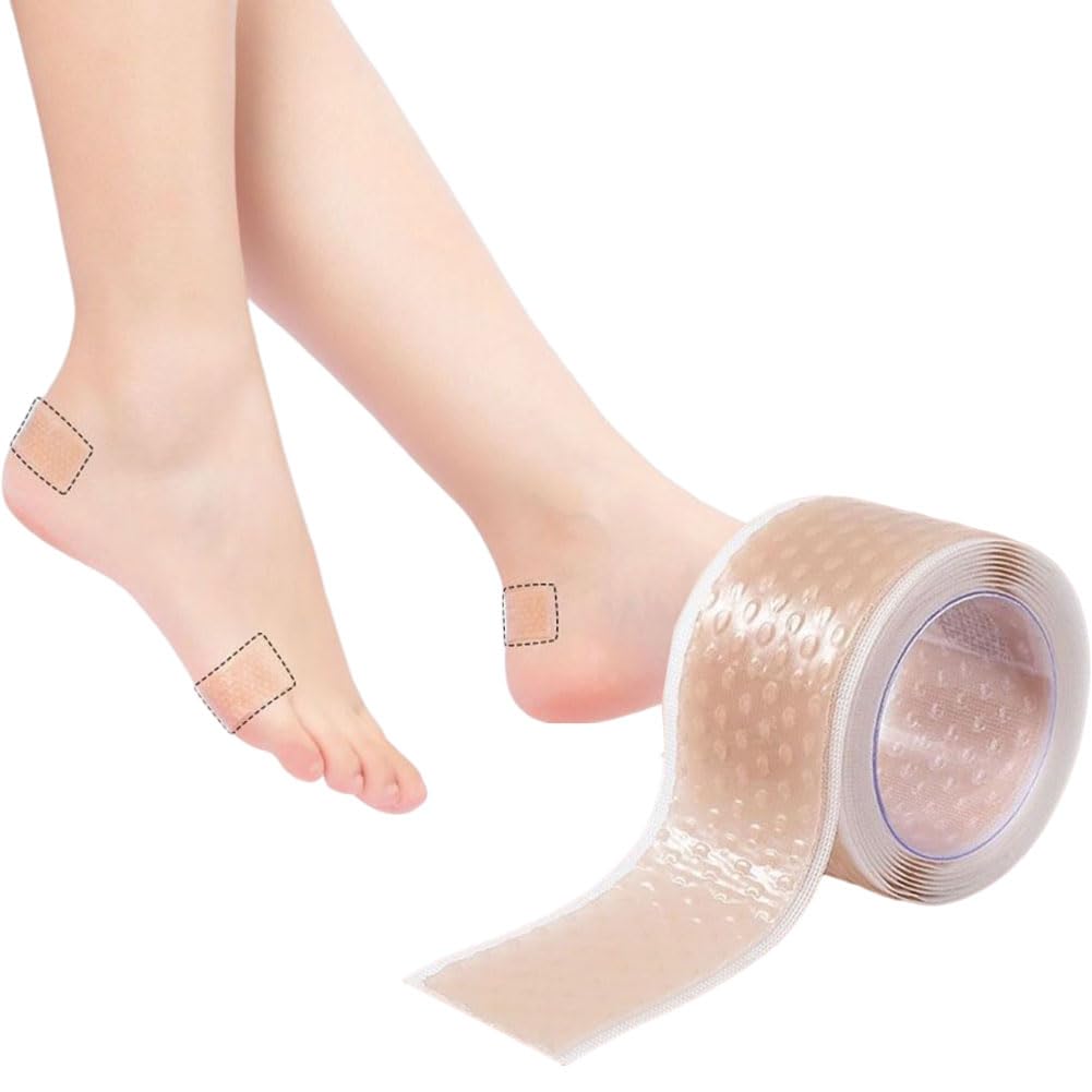 Goodern Heel Sticker Silicone Gel Tape Protector,Invisible Blister Prevention for Feet Care Sticker,Self-Adhesive Silicone Gel Anti-Wear Ankle Tape Waterproof Protector Sticker for Hand Foot Heel Toe