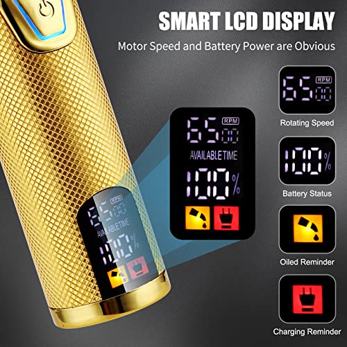 Zesuti Professional Hair Clippers & Trimmer Set For Man With Charging Base,Cordless 4 Adjustable Speeds Hair Clipper,Barber Supplies Clippers For Hair Cutting Mens T-Blade Trimmer Haircut Kit (Gold) #TOP4