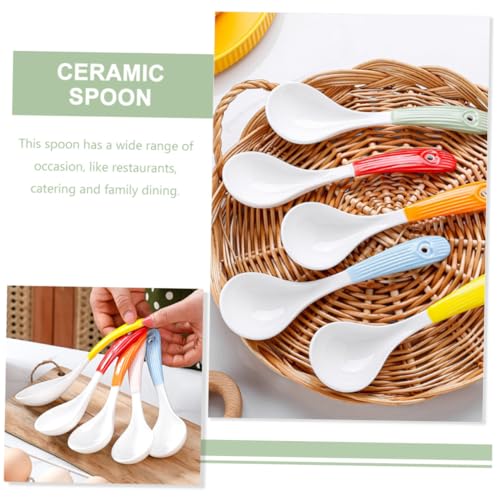 Cuillères à soupe céramique lavables avec manche ergonomique - 5
