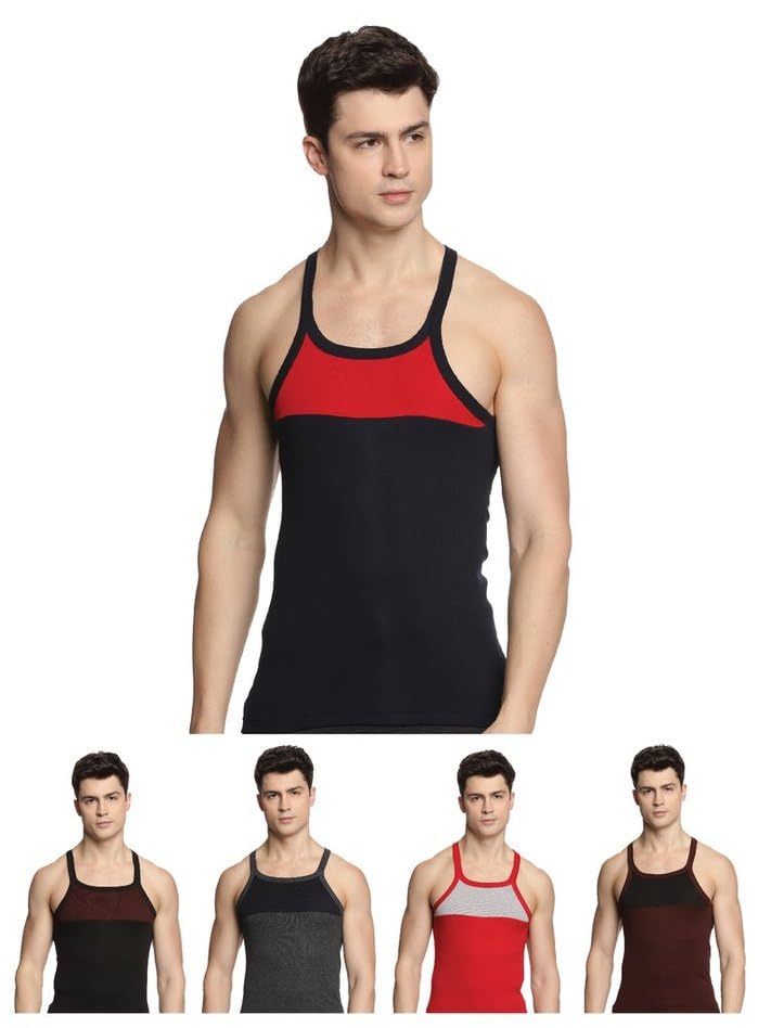 Men's Cotton Sports Gym Vest - Perfect for Workouts with a Sporty Vibe(Pack of 5)(Color May Vary)-image-25