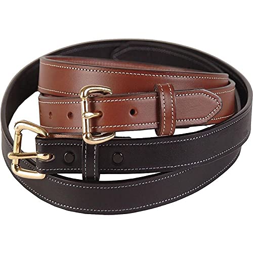 Amish-Made Leather Dress Belt for Business or Everyday Wear, Goldtone Buckle, 1 Inch Wide4