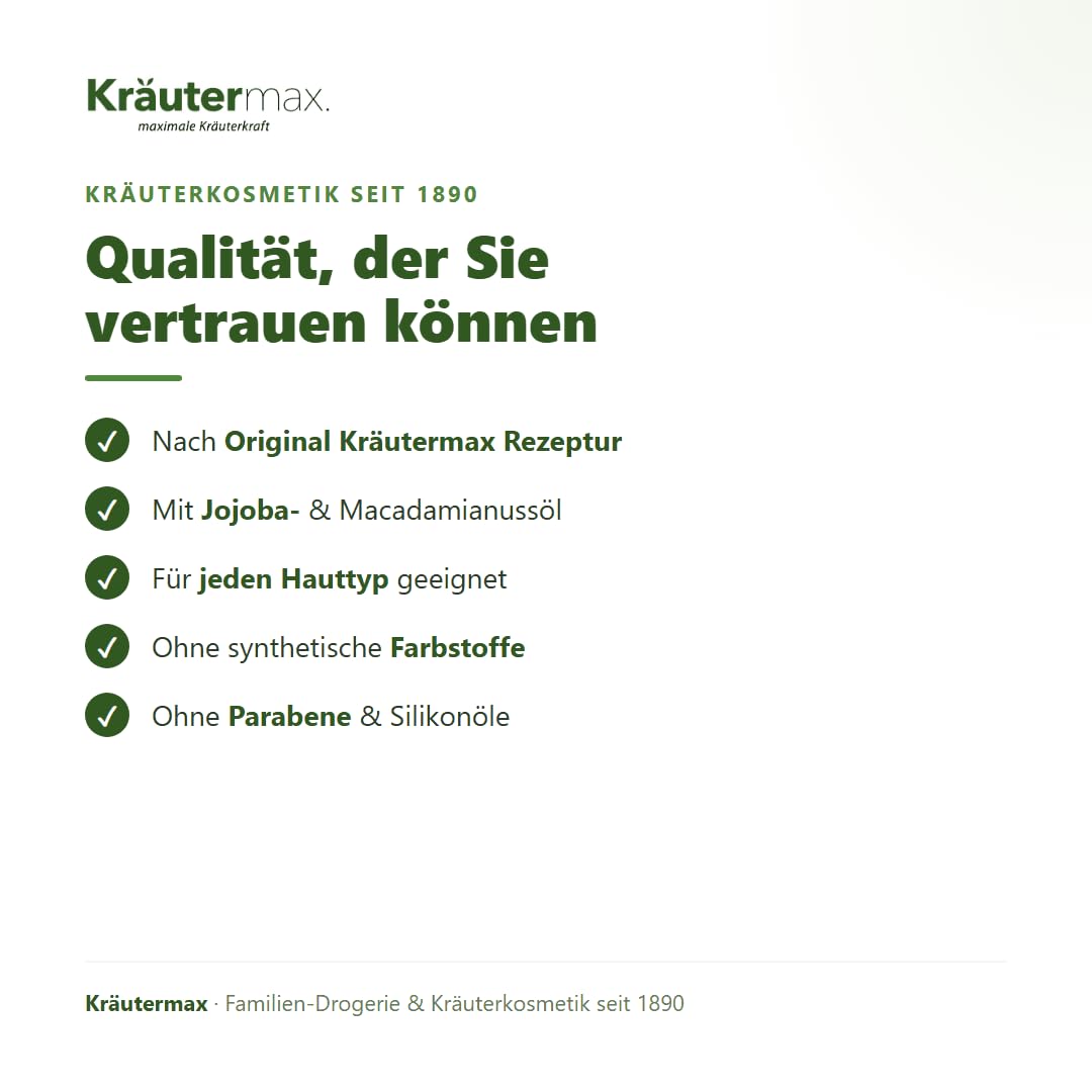 Kräutermax Gesichtscreme Männer Feuchtigkeitscreme für Gesichtspflege auch als After Shave Herren 1 x 100 ml mit Jojobaöl, Macadamianussöl, Ringelblume, Kamille und Vitamin E