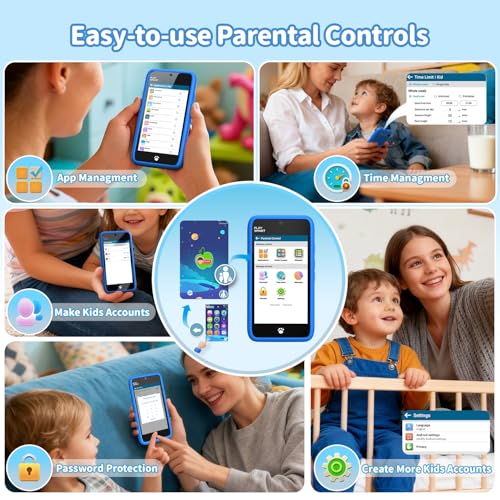 MOMILLA Toys Kids Smart Phone, 3.97" Screen Dual Cameras w/ 21 Stickers, Birthday Gifts for Kids, 16GB Toddler Learning Cell Phone with Games, Boys Girls Toys for Age 3 4 5 6 7 8 9 Year Old - Thumbnail 7